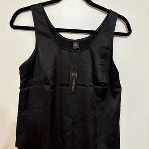 TOTATUIT Black Satin Tank Top Women's Size S Sleeveless Basic Top